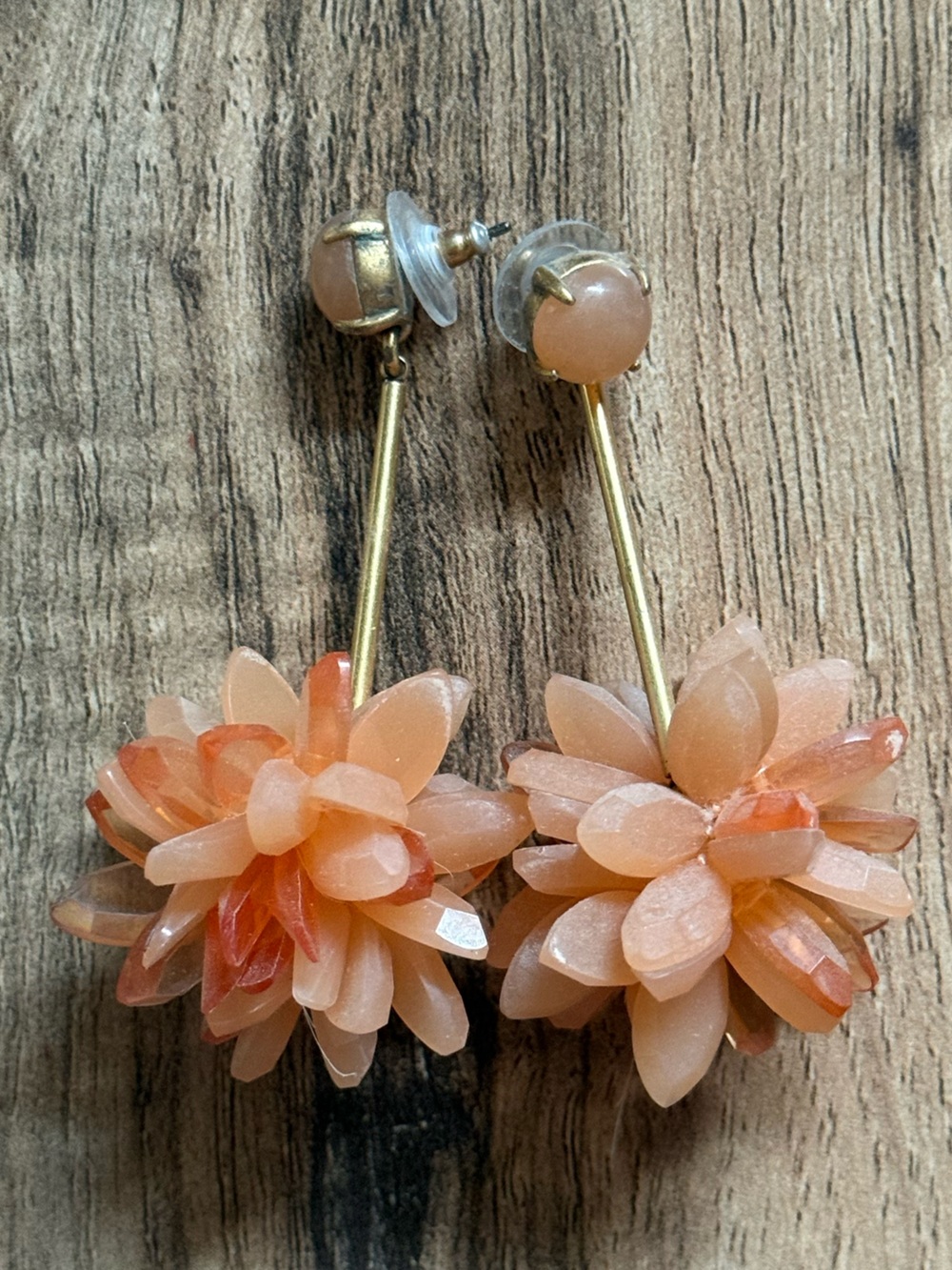 J.Crew Peach Floral Drop Earrings - Women Jewelry